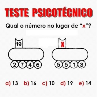 Teste Psicotécnico: Qual o número no lugar de X?