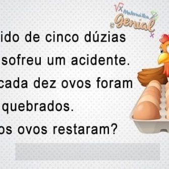 Um pedido de cinco dúzias de ovos sofreu um acidente…