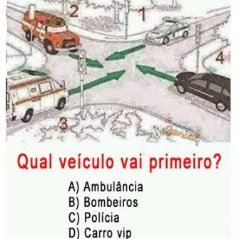 Resposta Quem tem a preferência? Ambulância, bombeiros, polícia ou carro vip