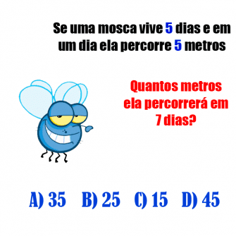 Resposta Se uma mosca vive 5 dias e em um dia ela percorre 5 metros