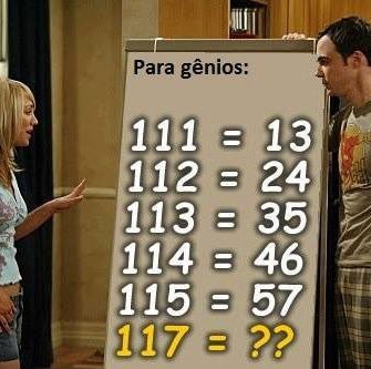 Resposta 111=13, 112=24, 113=35…