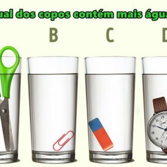Resposta Qual dos copos contém mais água?