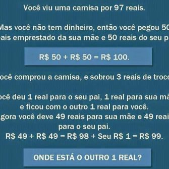 Resposta você viu uma camisa por 97 reais