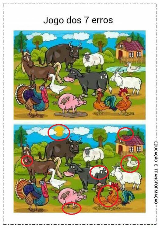 Jogo dos 7 erros: Os Animais - Gênio Quiz: Jogos, Testes e Quizzes ...