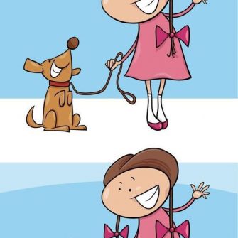 Jogo dos 7 erros a menina e o doguinho