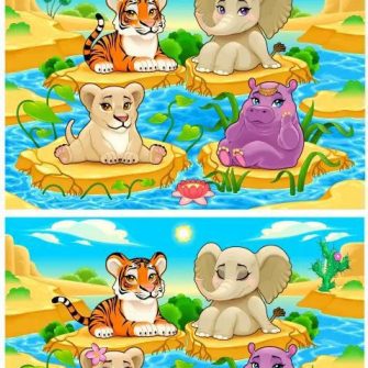 Jogo dos 7 erros Os Animais Selvagens