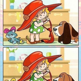 Jogo dos 7 erros: A Menina e os Pets