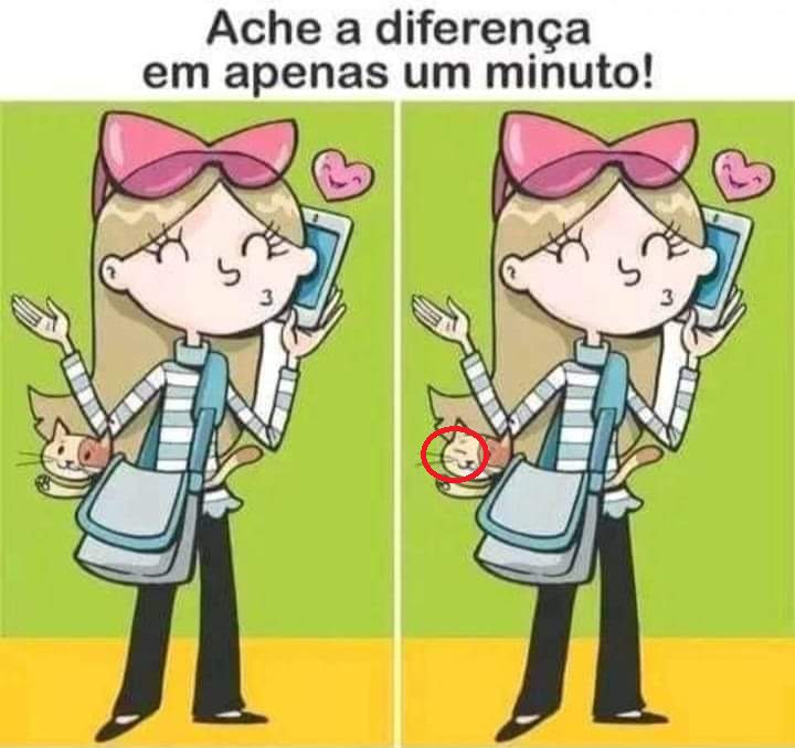 Encontre a Diferença em Um Minuto: A Menina no Celular Resposta Encontre a Diferença em Um Minuto: A Menina no Celular