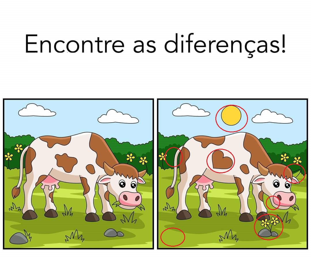 Encontre as diferenças: A Vaquinha Resposta Encontre as diferenças: A Vaquinha