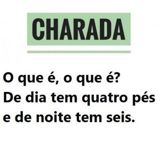 de dia tem 4 pes e de noite tem 6