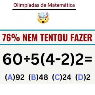 Olimpíadas de Matemática: 60÷5(4-2)2