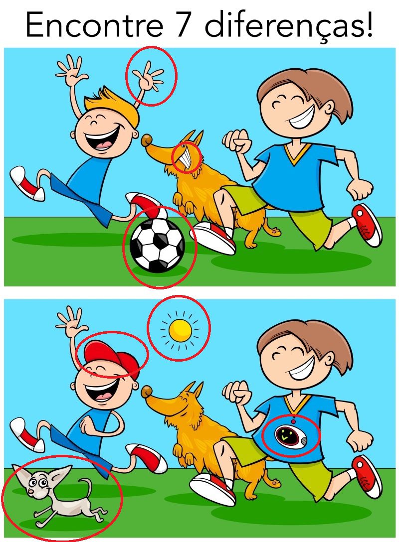 Jogo dos 7 Erros: Um Dia no Parque Resposta Jogo dos 7 erros: Um Dia no Parque