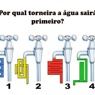 Por qual torneira a água sairá primeiro?