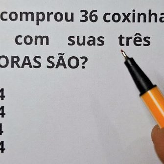 Telma comprou 36 coxinhas para comer com suas 3 filhas
