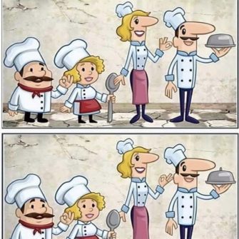 Encontre 4 Diferenças: Os Cozinheiros