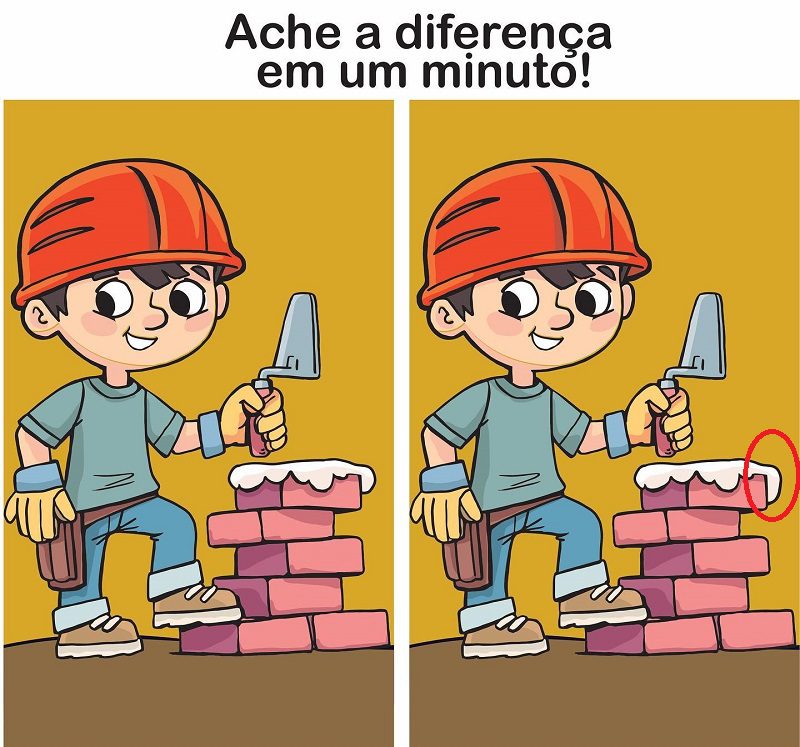 Ache a Diferença: O Pedreiro Resposta Ache a Diferença: O Pedreiro