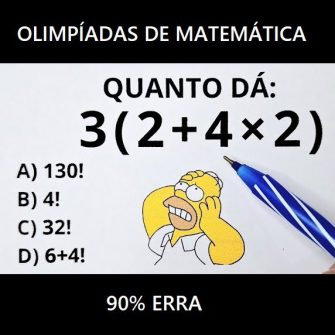 Olimpíadas de Matemática, quanto dá: 3(2+4×2)=?