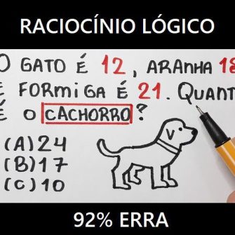 O Gato é 12, Aranha 18 e Formiga é 21, quanto é o Cachorro?