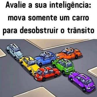 Teste de inteligência: mova somente um carro para desobstruir o trânsito