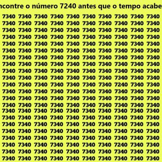 Poucos conseguem encontrar o número 7240 em 10 segundos