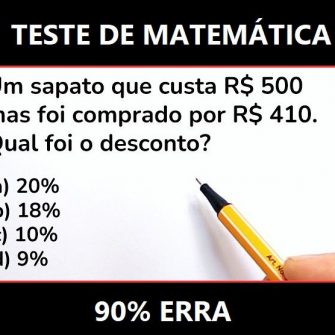 Um sapato custa 500 mas foi comprado por 410
