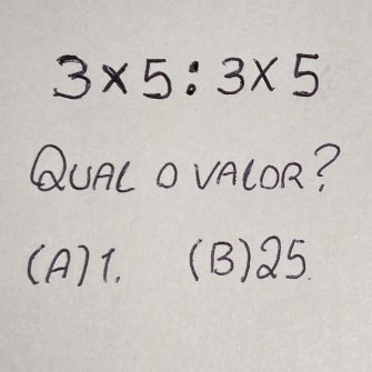 Teste de Matemática: 3×5:3×5