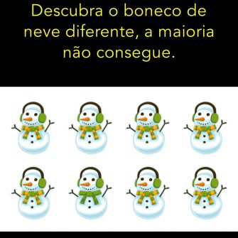 Encontre o Boneco de Neve Diferente, a maioria não consegue