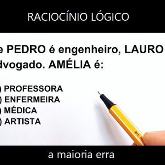 Se PEDRO é engenheiro, LAURO é advogado, AMÉLIA é?