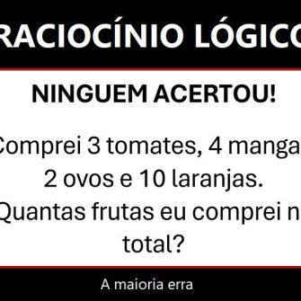 Comprei 3 tomates, 4 mangas, 2 ovos e 10 laranjas, quantas frutas eu comprei no total?