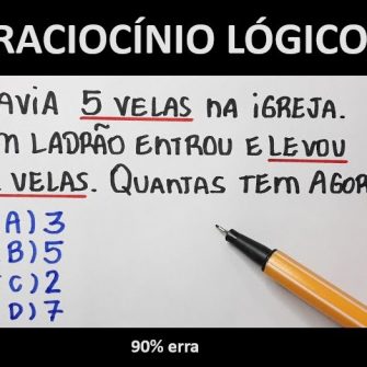 Havia 5 velas na Igreja, um ladrão entrou e levou 2 velas, quantas tem agora?