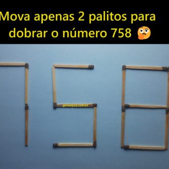 Mova apenas 2 palitos para dobrar o numero 758