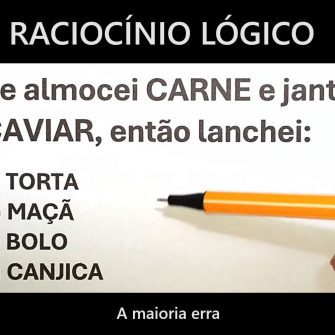 Se almocei CARNE e jantei CAVIAR, então lanchei?