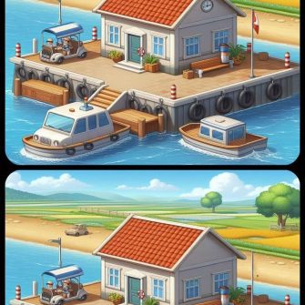 Desafio Visual Veja a Ache as Diferenças: A Casa na Água
