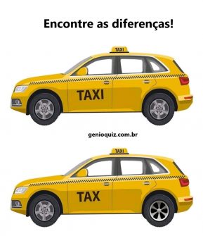 Desafio Visual Encontre as Diferenças: O Táxi