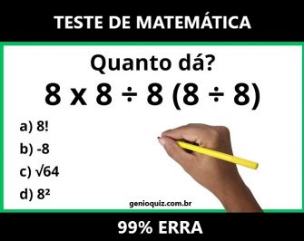 Quanto dá 8x8÷8(8÷8)=?