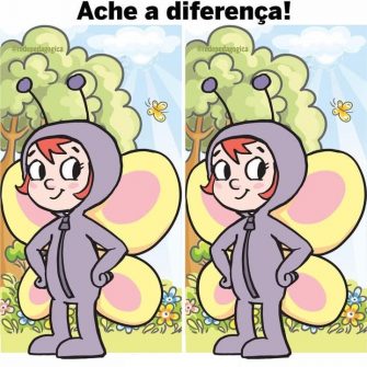 Desafio Visual Ache a Diferença: A Fantasia de Borboleta