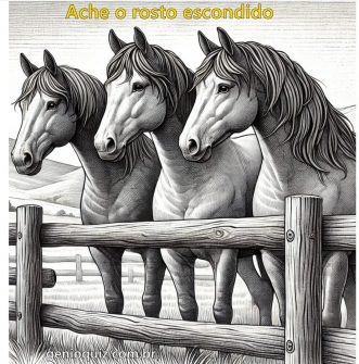 Ache o Rosto Escondido na Imagem dos Cavalos
