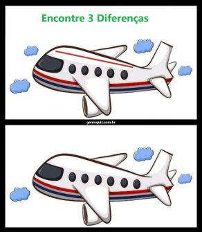 Desafio Visual Ache 3 Diferenças: O Avião
