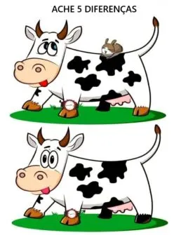 Ache 5 Diferenças: A Vaca de Relógio