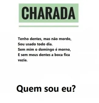 Charada: Sem mim o domingo é morno