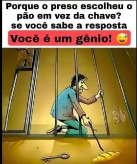 Porque o preso escolheu o pão em vez da chave
