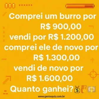 Comprei um burro por 900