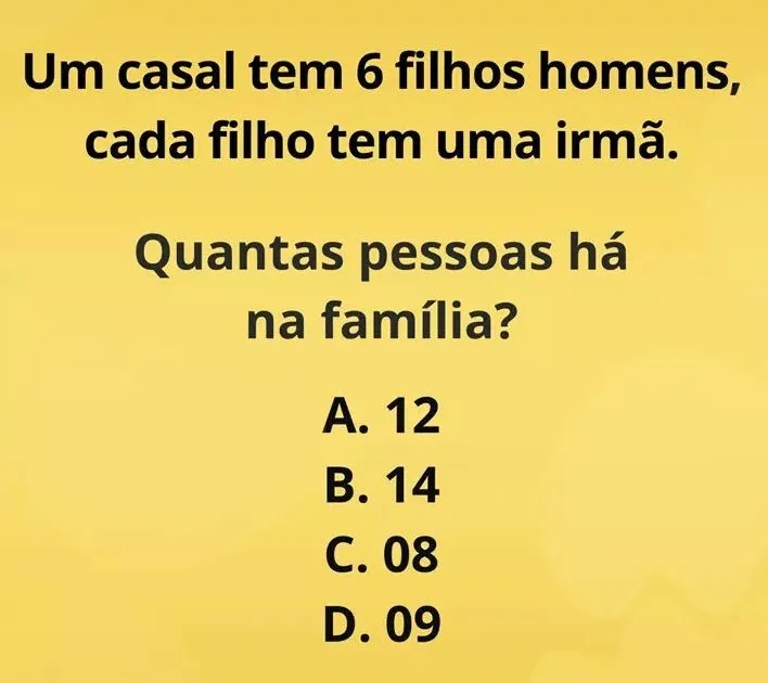 Desafio de Raciocínio: Quantas Pessoas Tem Nessa Família?