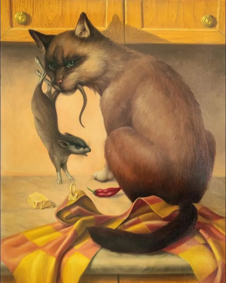 Ache a Mulher Escondida na Imagem do Gato e Rato Ache a Mulher Escondida na Imagem do Gato e Rato