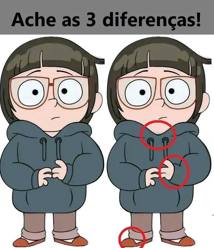 Ache as 3 Diferenças: A Menina de Óculos