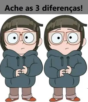 Ache as 3 Diferenças: A Menina de Óculos