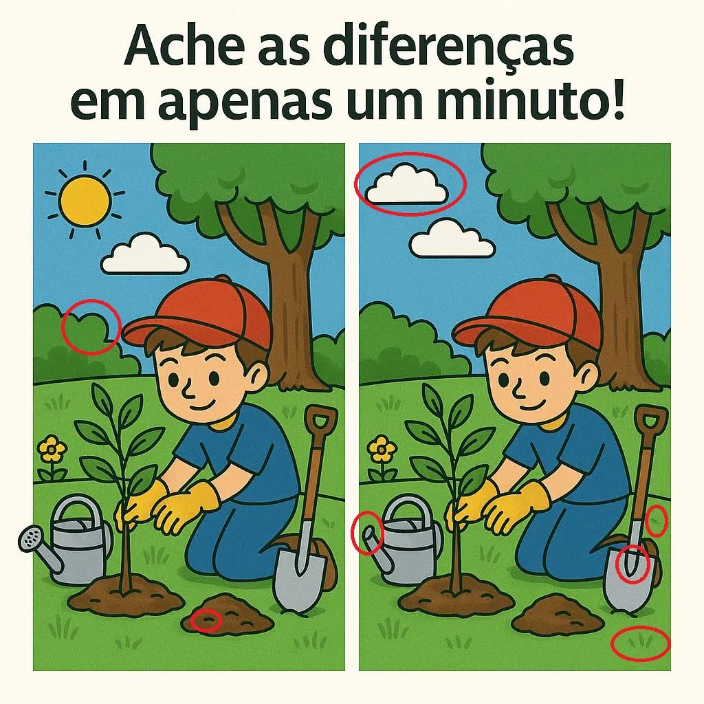 Veja a Resposta Ache as Diferenças: O Jardineiro