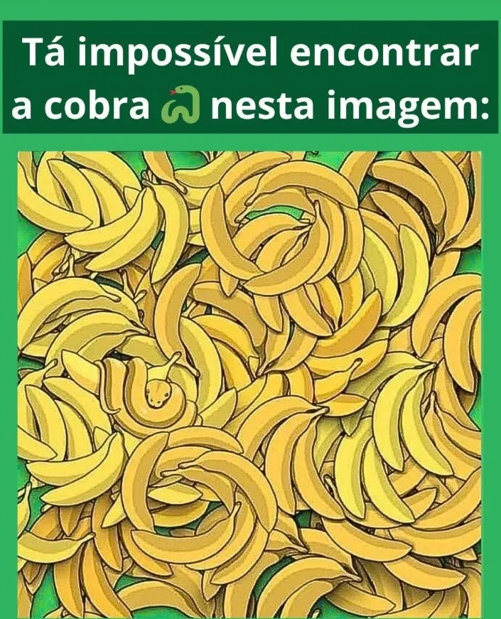 Desafio Visual: Ache a Cobra no Meio das Bananas