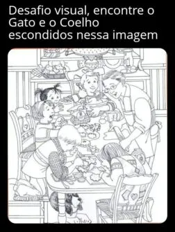 Desafio visual: encontre o Gato e o Coelho