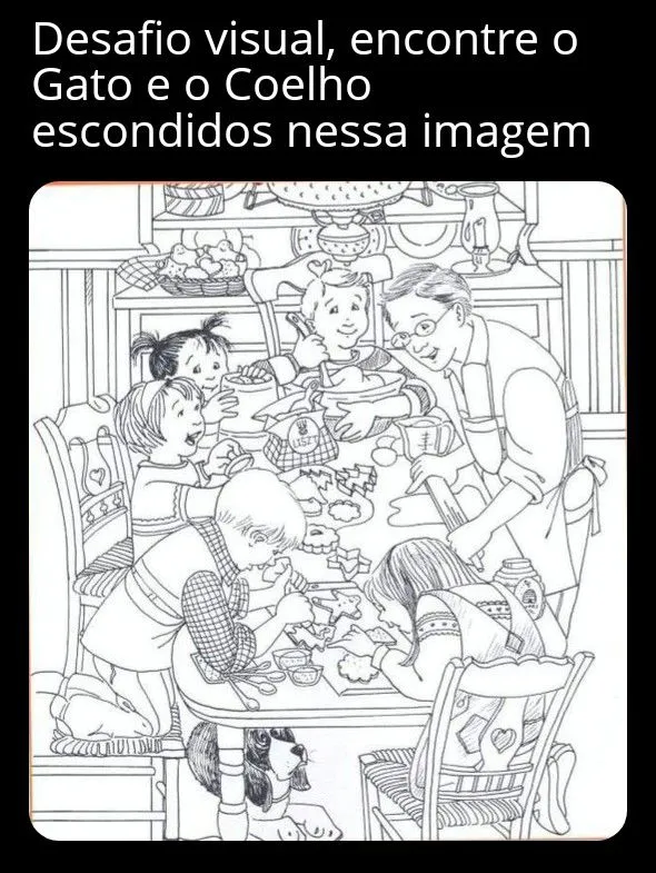 Desafio visual: encontre o Gato e o Coelho